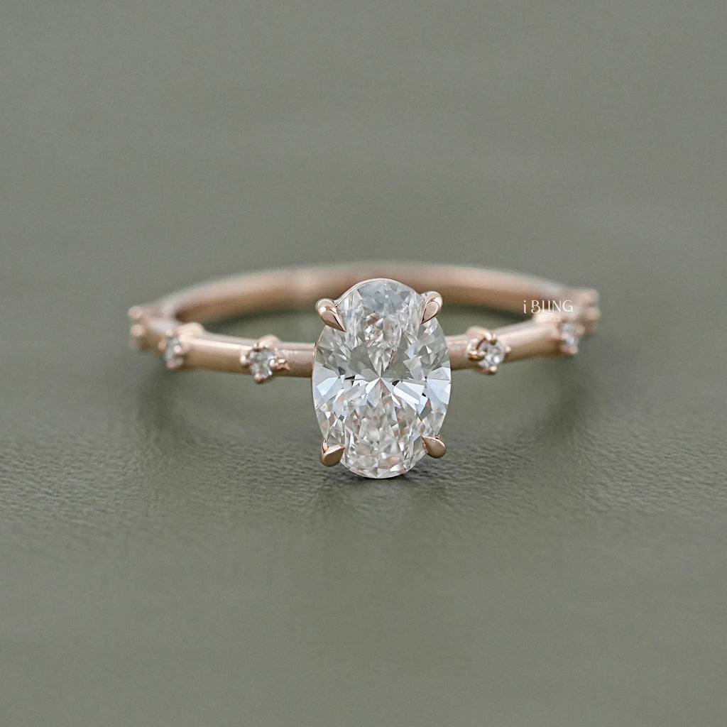 Oval Cut Lab Grown Diamond Engagement Ring
