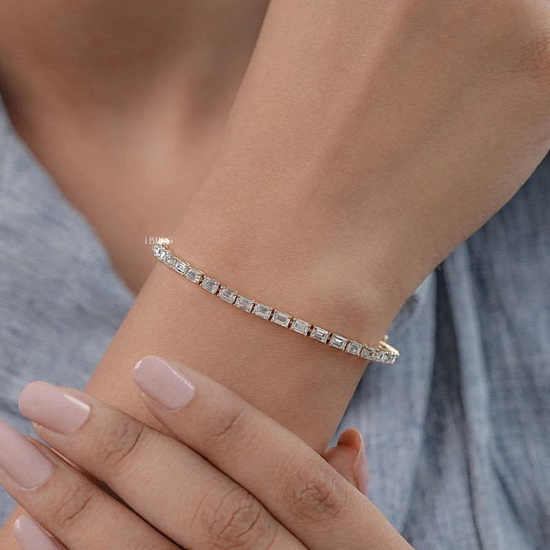 Emerald Lab Diamond Tennis Bracelet