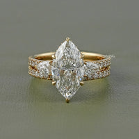 Marquise Lab Diamond Bridal Set Ring