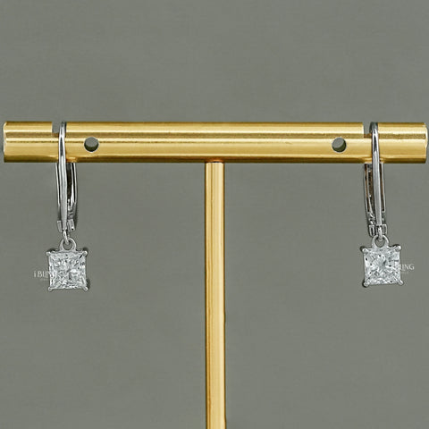 Princess Cut Lab Diamond Drop Earrings
