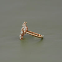 Pear Shaped Lab Diamond Cluster Set Bypass Ring