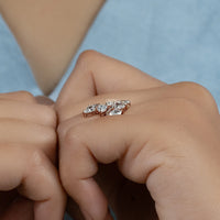 Pear Shaped Lab Diamond Cluster Set Bypass Ring