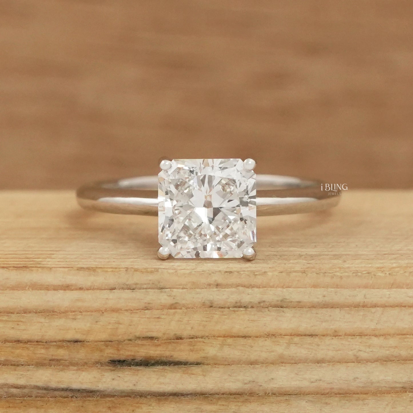 Square Radiant Lab Diamond Solitaire Engagement Ring Solitaire Ring