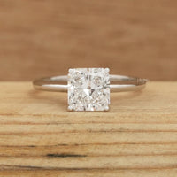Square Radiant Lab Diamond Solitaire Engagement Ring