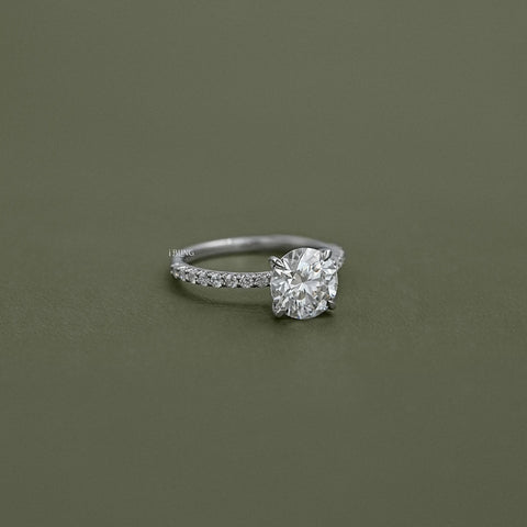 Round Cut Lab Diamond Solitaire Accent Ring