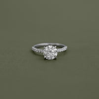 Round Cut Lab Diamond Solitaire Accent Ring