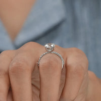 Round Cut Lab Diamond Solitaire Accent Ring