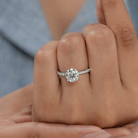 Round Cut Lab Diamond Solitaire Accent Ring