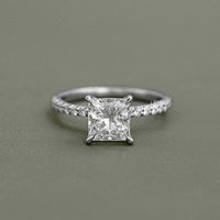 Princess Cut Solitaire With Accent Engagement Ring
