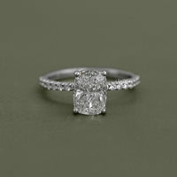 Elongated Old Mine Cushion Lab Diamond Ring