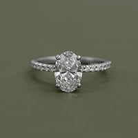Oval Cut Lab Diamond Solitaire Accent Ring