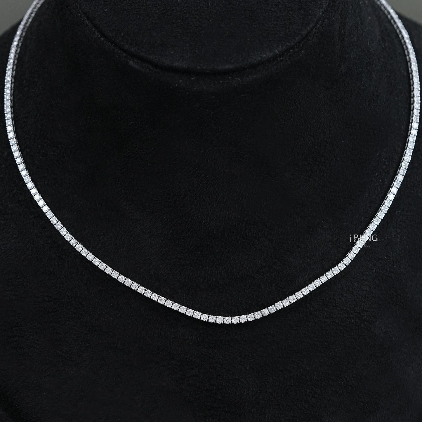 Round Lab Grown Diamond Tennis Necklace Necklace