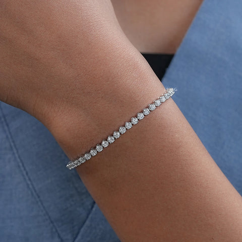 2.50 MM Round Lab Diamond Tennis Bracelet