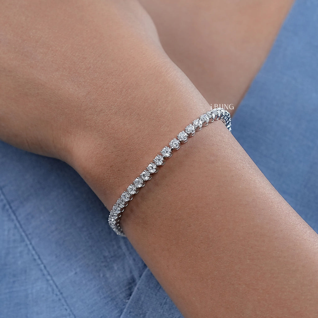 3.00 MM Round Lab Diamond Tennis Bracelet