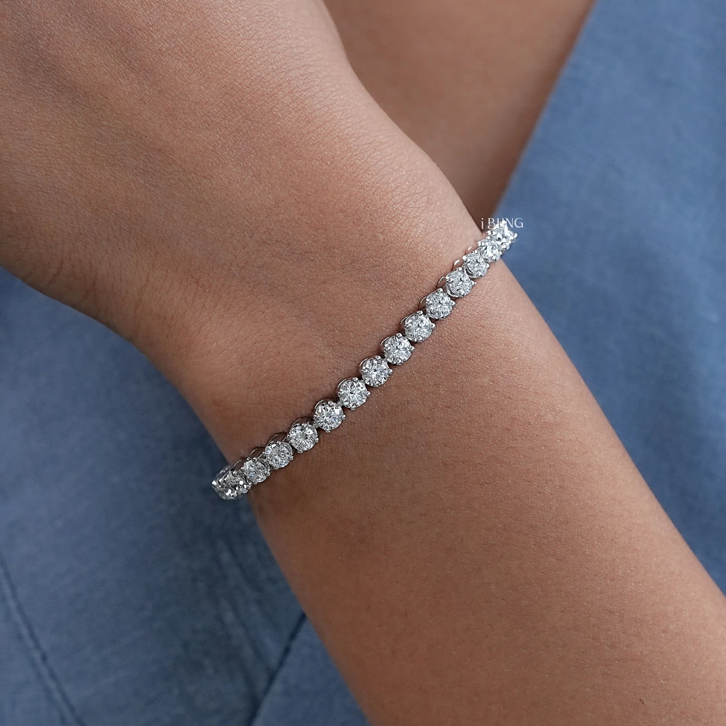 3.70 MM Round Lab Diamond Tennis Bracelet
