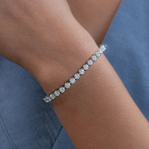 3.70 MM Round Lab Diamond Tennis Bracelet