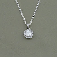 Round Diamond Halo Necklace