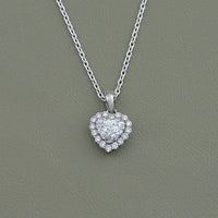 Heart Lab Diamond Halo Necklace