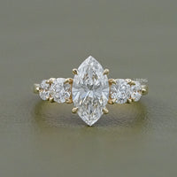 Marquise And Round Diamond Five Stone Engagement Ring