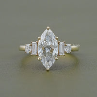 Five Stone Marquise And Baguette Diamond Engagement Ring