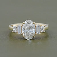 Oval Lab Diamond Staking Five Stone Ring