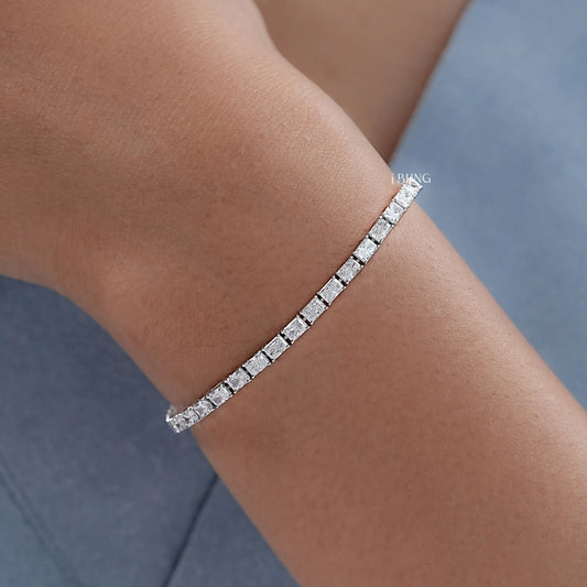 Lab Diamond Radiant Cut Wedding Tennis Bracelet