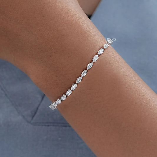 Marquise Cut Lab Grown DIamond Bridal Tennis Bracelet Tennis Bracelet