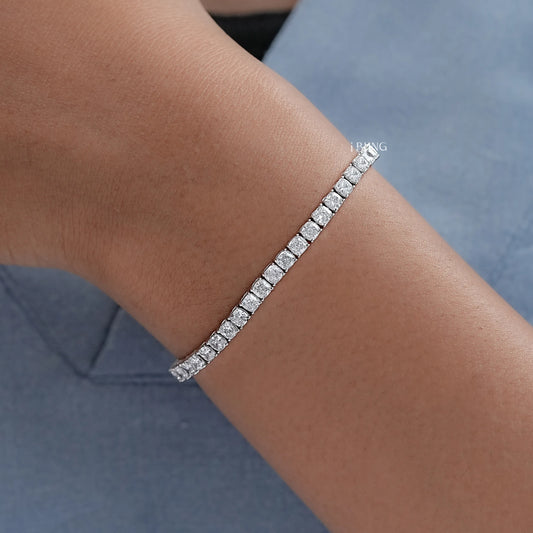 Lab Diamond Cushion Cut Tennis Bracelet