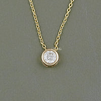 Round Cut Lab Grown Diamond Bezel Set Necklace