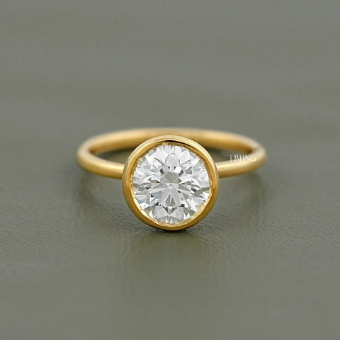 Bezel Set Round Lab Diamond Engagement Ring