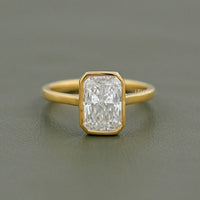 Radiant Cut Diamond Bezel Set Engagement Ring