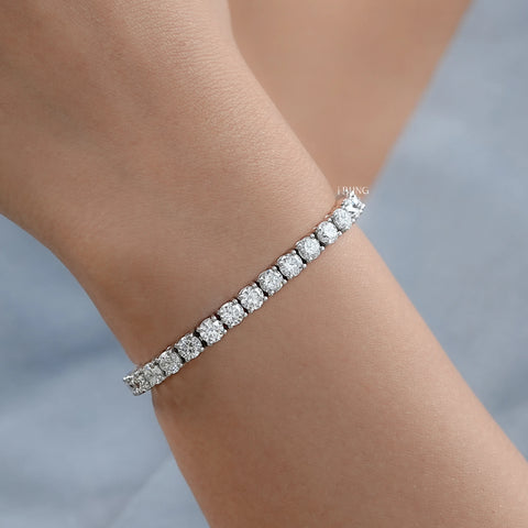 Round Cut Lab Diamond Tennis Bracelet