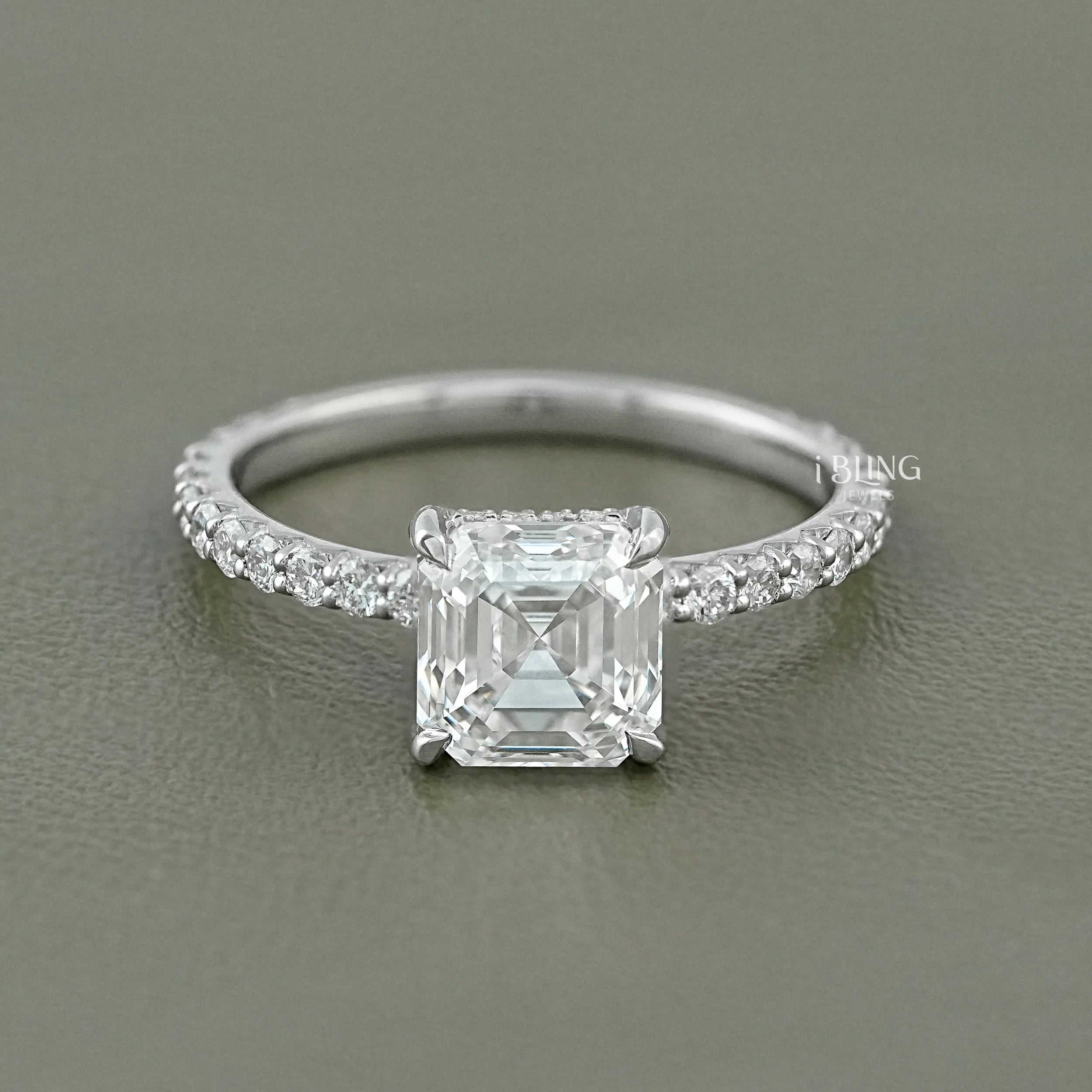 Lab Grown Diamond Asscher Cut Engagement Ring – Ibling Jewels