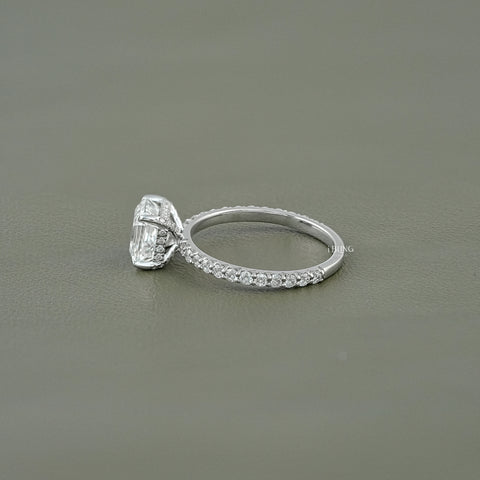 Asscher Cut Lab Diamond Solitaire Engagement Ring