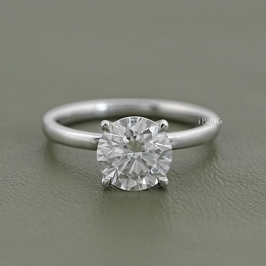 Round Lab Diamond Solitaire Engagement Ring