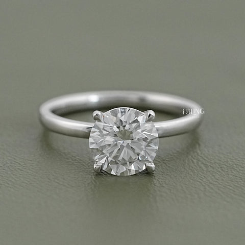 Round Lab Diamond Solitaire Engagement Ring