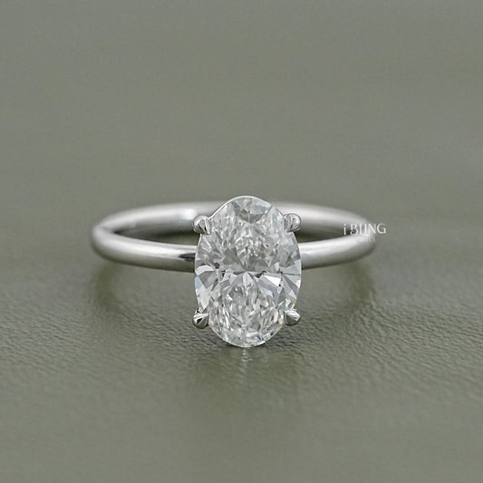Oval Lab Diamond Solitaire Engagement Ring