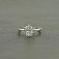 Elongted Cushion Cut Lab Diamond Solitaire Ring