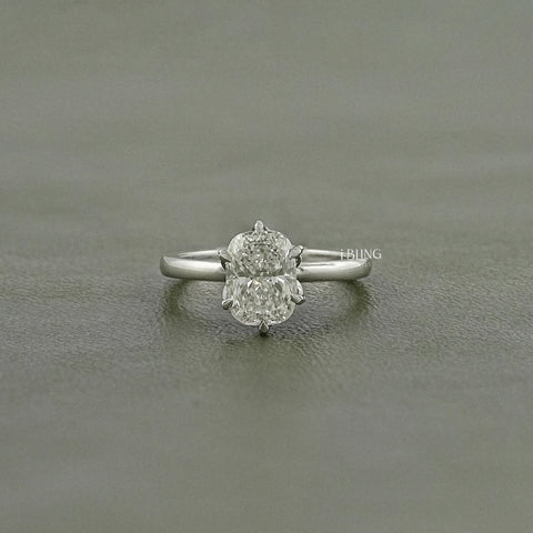 Elongted Cushion Cut Lab Diamond Solitaire Ring