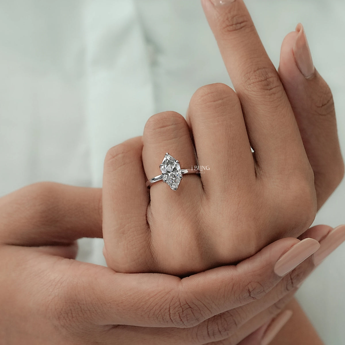 Marquise Cut Lab Grown Diamond Solitaire Ring Solitaire Ring