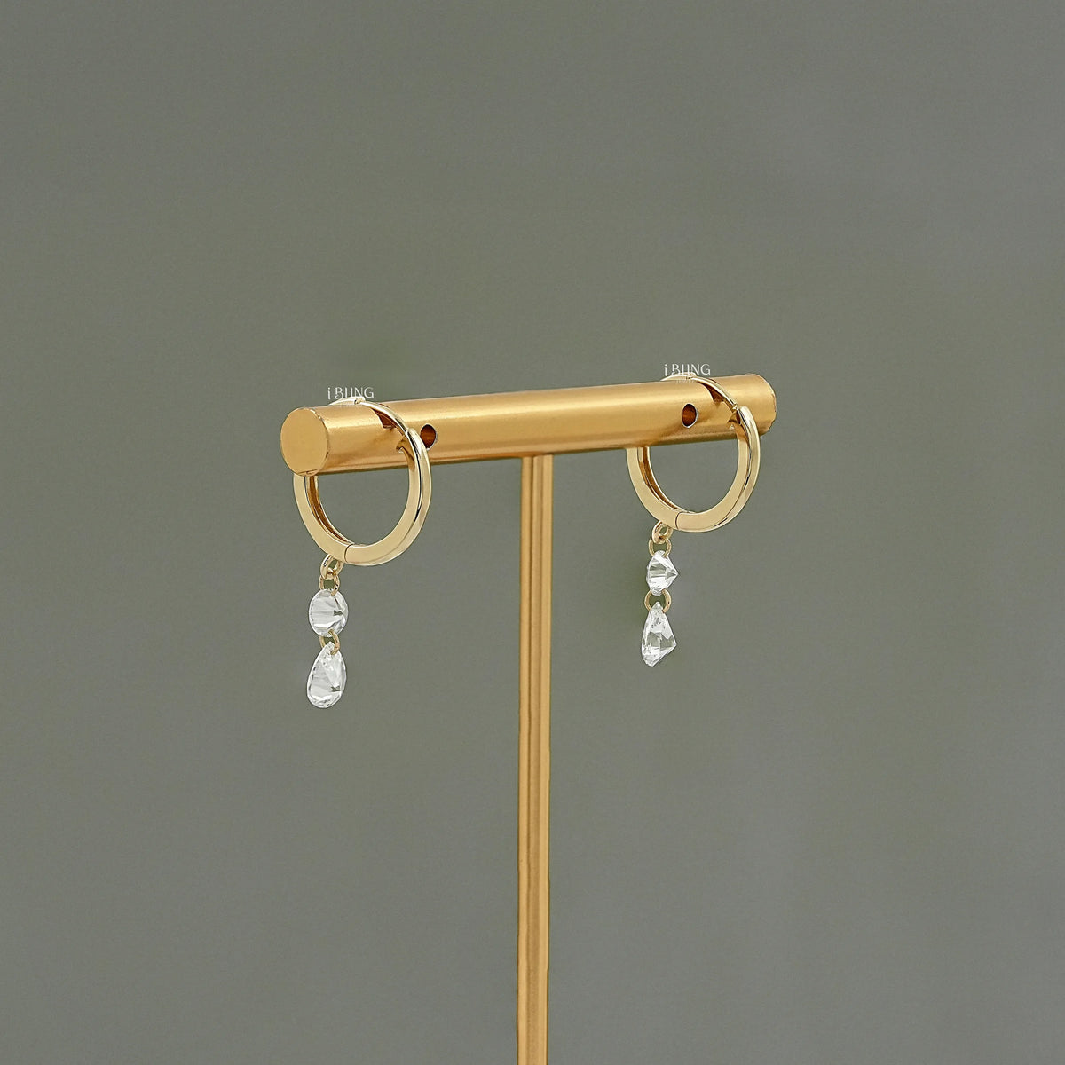 Pear & Round Lab Grown Diamond Hoop & Huggie Earrings Hoops & Huggies