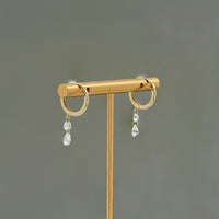 Pear & Round Lab Grown Diamond Hoop & Huggie Earrings