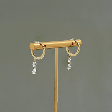 Pear & Round Lab Grown Diamond Hoop & Huggie Earrings