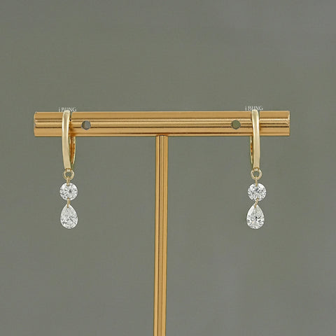 Pear & Round Lab Grown Diamond Hoop & Huggie Earrings