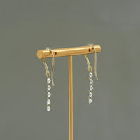 Five Stone Round Cut Lab Diamond Hook Back Earrings