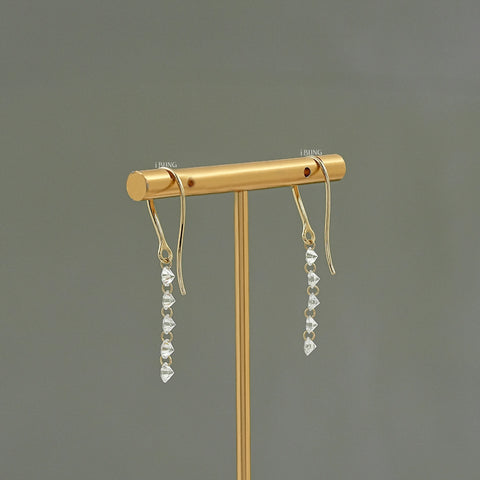 Five Stone Round Cut Lab Diamond Hook Back Earrings