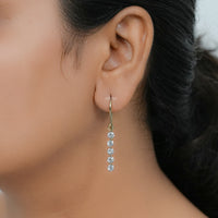 Five Stone Round Cut Lab Diamond Hook Back Earrings