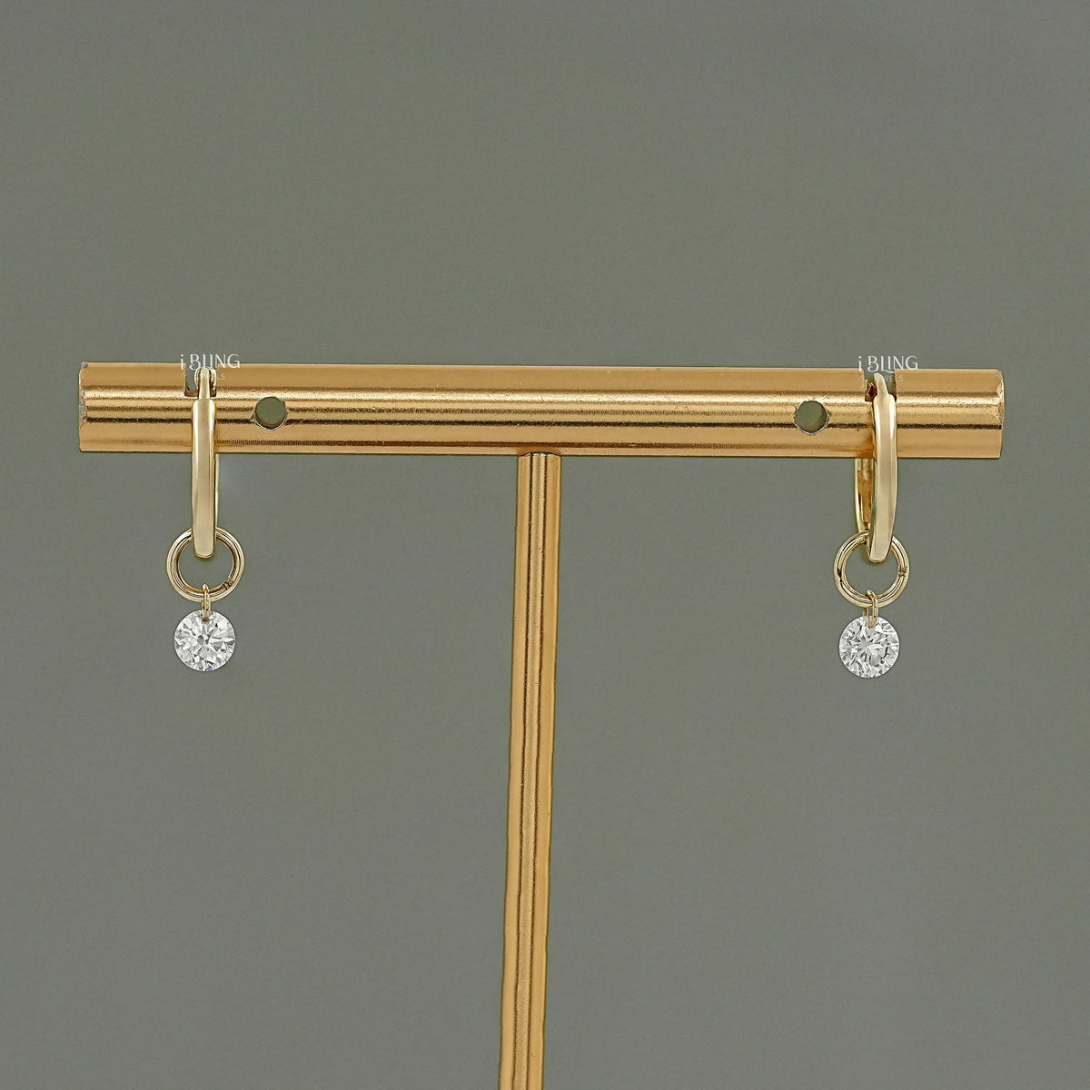 Round Cut Lab Diamond Hinge Back Earrings Earrings
