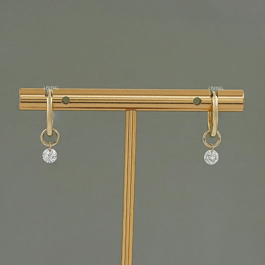 Round Cut Lab Diamond Hinge Back Earrings Earrings