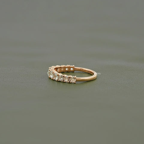 Round Rose Cut Lab Diamond Engagement Ring